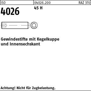 ISO 4026 Gewindestifte mit Kegelkuppe & Innensechskant 45 H... - Bricolage & Outils Amazon Allemagne à 5.68€