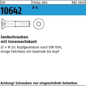 ISO 10642 A 4 M 16 x 55 A 4 VE=S Senkschrauben 1 Stück - Bricolage & Outils Amazon Allemagne à 6.46€