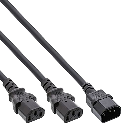 InLine 16657K Netz-Y-Kabel, Kaltgeräte, 1x IEC-C14 auf 2x... - Sports & Fitness en promo à 10.28€