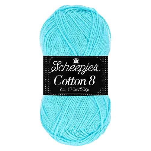 Scheepjes Cotton 8 50g - 622 Blau Baumwollgarn für Strick... - Maison & Cuisine en promo à 9.95€