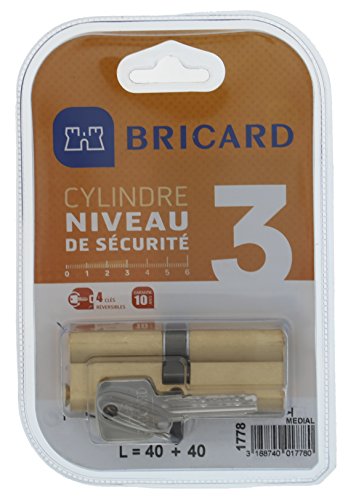 Bricard 1778 Cylindre de serrure double entrée Medial 40+40... - Bébé & Puériculture Amazon France à 23.80€