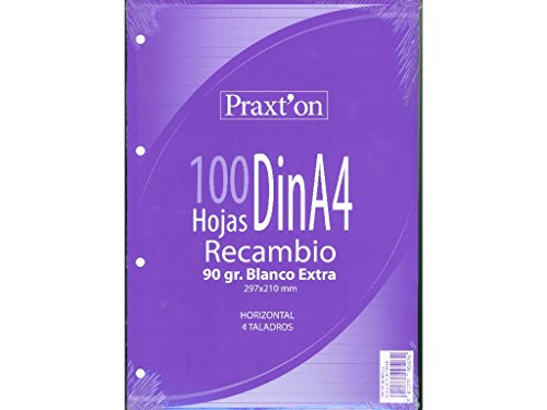 Papel A4 Praxton 100H 4T 90 gr. Raya Horizontal Blanco - Fournitures Bureau Amazon Espagne à 2.25€