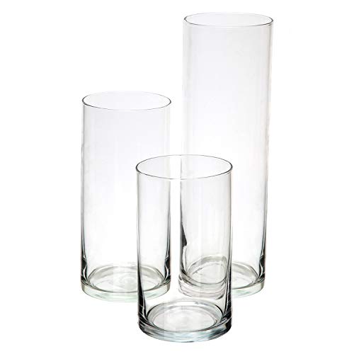 Royal Imports Glass Cylinder Vases Set Of 3 Decorative... - Home & Kitchen Amazon UK à 14.81€