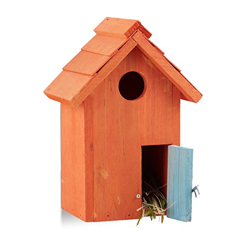 Relaxdays Nesting Box, Bird House, Wooden, Door, Small... - Jardin & Extérieur Amazon Royaume-Uni à 17.45€