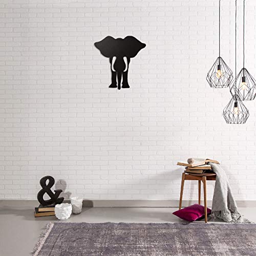 Homemania Wanddekoration Elefant aus Metall, Farbe Schwarz. - Maison & Cuisine Amazon Allemagne à 20.68€