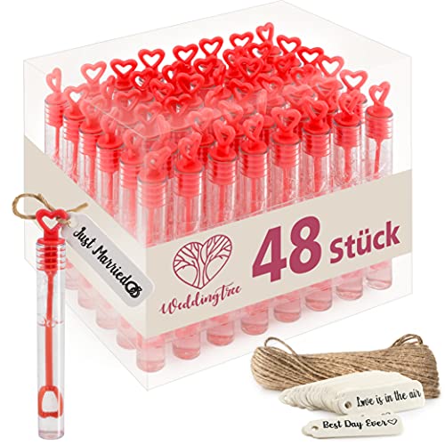 WeddingTree Seifenblasen Hochzeit Set in Rot - 48 teilig... - Amazon Allemagne à 6.79€