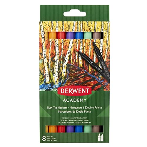 Derwent Academy ,Lot de 8 marqueurs ,à deux pointes... - Bricolage & Outils Amazon France à 6.60€