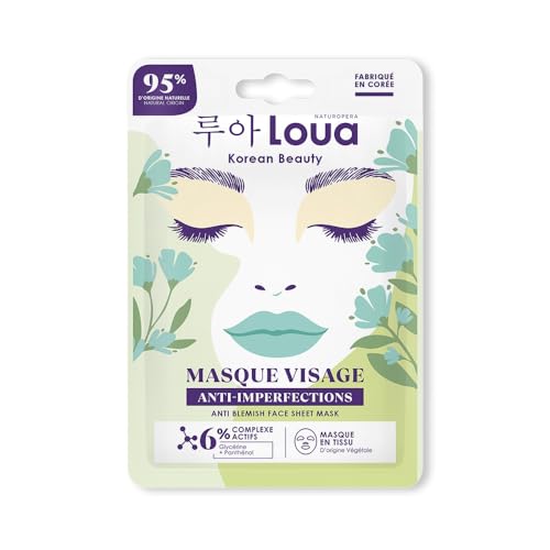 LOUA Masque visage en tissu Anti Imperfections : Peau... - Beauté & Parfums Amazon France à 2.38€