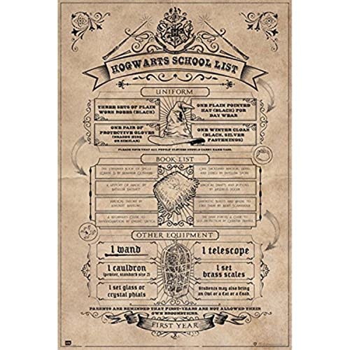 Grupo Erik - Poster Harry Potter Poudlard School List... en promo à 6,95€ (-50%) sur Amazon FR