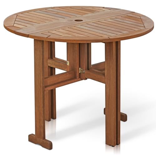 Furinno Tioman Hardwood Patio Furniture Mesa Redonda... - Maison & Cuisine Amazon Espagne à 55.20€