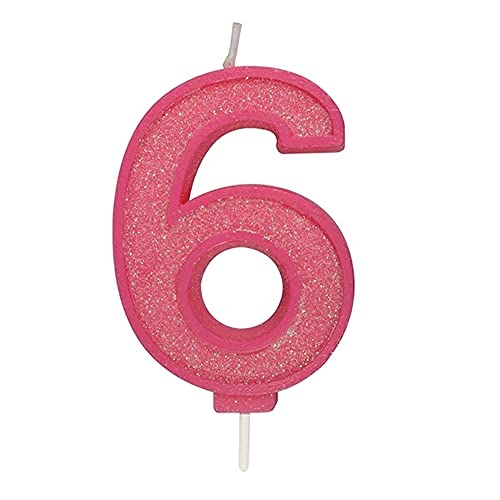 BRILLANTINI ROSA NUMERALE CANDELA - numero 6 - 70mm - Jouets & Jeux Amazon Italie à 1.49€