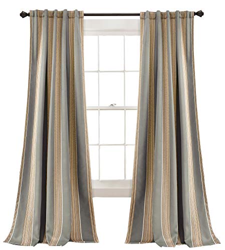Lush Decor Julia gestreifte Vorhänge, Raumverdunkelung... - Home & Kitchen Amazon Germany à 37.72€