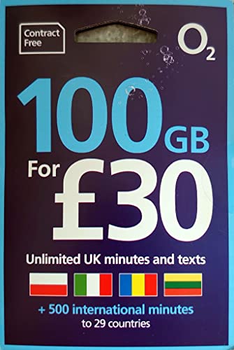 O2 Sim Card Pay As You Go (PAYG) 30 Data Hungry Tariff - Auto & Moto Amazon Royaume-Uni à 0.59€