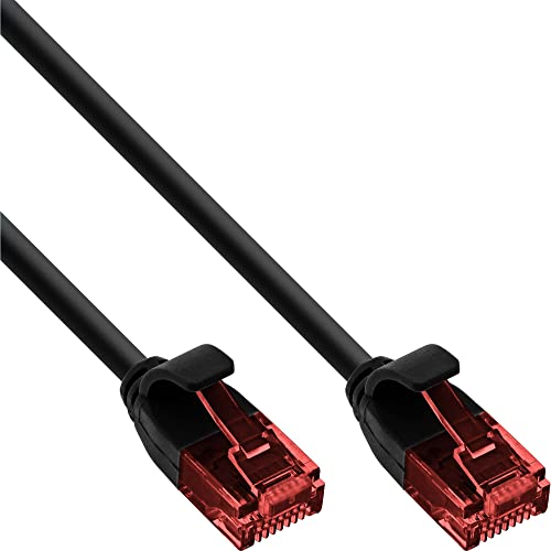 InLine 71212S Slim Patchkabel, U/UTP, Cat.6, schwarz, 2,5m - Animalerie en promo à 3.04€