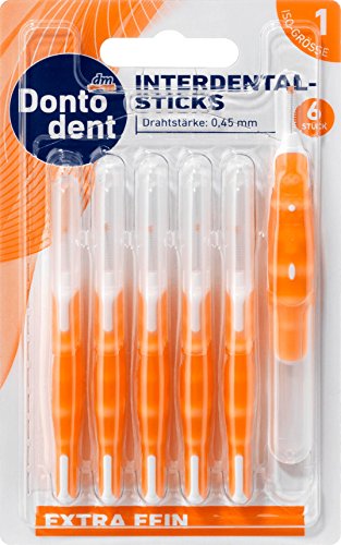 DONTODENT Interdentalbürsten Orange 0,45 ISO 1, 1 x 6 St - Beauté & Parfums Amazon Allemagne à 1.96€