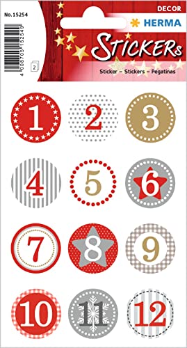 HERMA 15254 Stickers Numbers 1-24 Glitter Round, 24 Pieces... - Maison & Cuisine Amazon Royaume-Uni à 6.59€