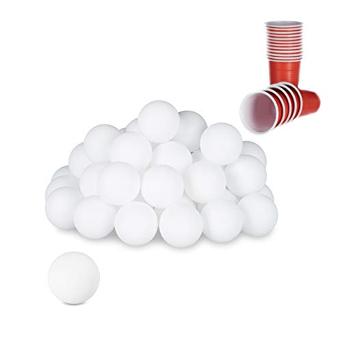 Relaxdays Blanc 48 Bière Balles Ping-Pong Tennis de Table... - Jouets & Jeux Amazon France à 13.59€