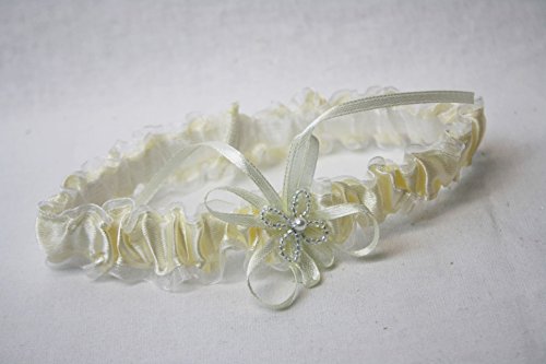 Ivory Satin and Organza Bridal Garter with Beaded Flower - Jardin & Extérieur Amazon Royaume-Uni à 1.42€