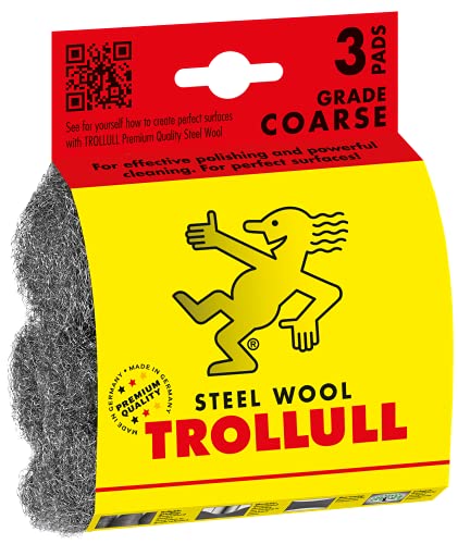 TROLLULL Steel Wool | Wire Wool Pads, 3 DIY Pads coarse 3... - Maison & Cuisine Amazon Royaume-Uni à 6.50€