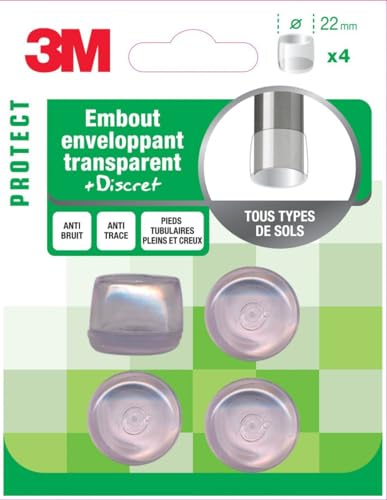Embout enveloppant transparent (x4) - Diamètre: 22 mm - Maison & Cuisine Amazon France à 2.47€