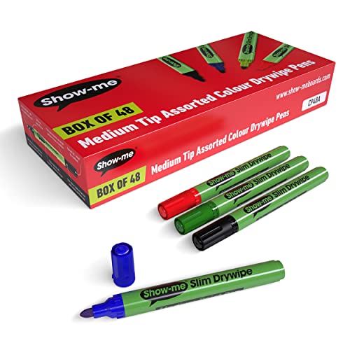 SHOW-ME Medium-Tip Drywipe Whiteboard Pens for Schools... - Bébé & Puériculture Amazon Royaume-Uni à 28.47€