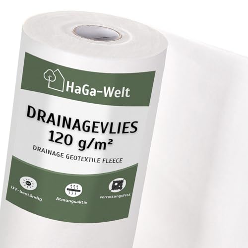 HaGa Non-tissé de drainage 120g/m² en 2m de large comme... - Jardin & Extérieur Amazon France à 3.78€