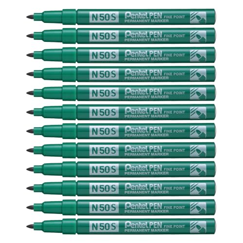 Pentel n50s Rundspitze permanent marker – Grün (12 Stück) - Amazon Germany à 10.54€
