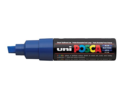 Posca Pennarello a punta smussata larga blu scuro - Fournitures Bureau Amazon Italie à 2.99€