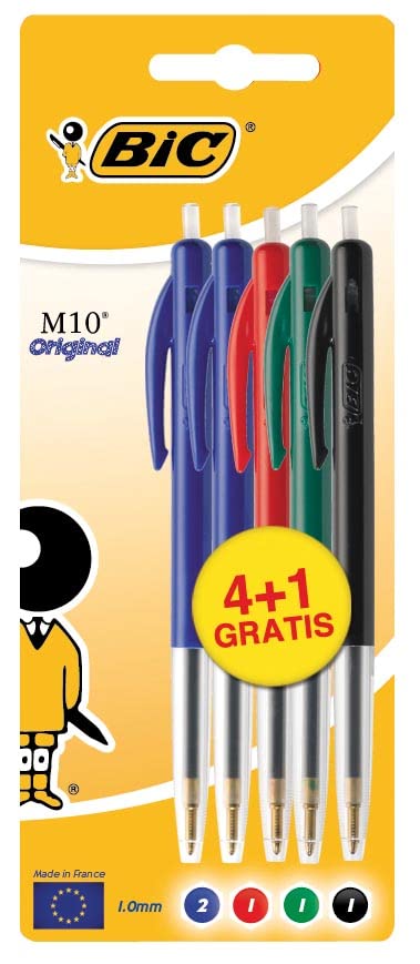 BIC M10 Clic Ballpoint Pens (Black, Blue, Green, Red... - Sports & Fitness Amazon Royaume-Uni à 9.09€