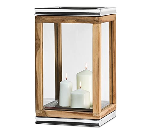 EDZARD Laterne Dubai, Teakholz und Stahl vernickelt, Höhe... - Maison & Cuisine Amazon Allemagne à 90.41€