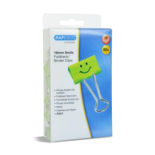 Rapesco 1423 Pinces à Double Clip Souriantes 19 mm, Vert... - Bricolage & Outils Amazon France à 7.68€