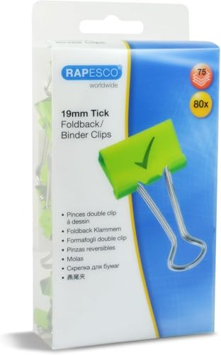 Rapesco 1421 Pinces à Double Clip Coche 19 mm, Vert, Lot de... - Bricolage & Outils Amazon France à 7.68€