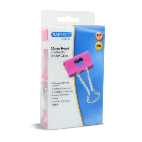 Rapesco 1426 Pinces à Double Clip Cœurs 32 mm, Fuchsia, Lot... - Bricolage & Outils Amazon France à 6.00€
