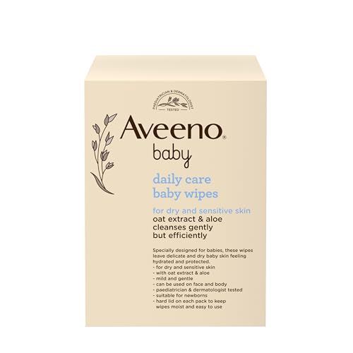 Aveeno Baby Daily Care Wipes Sensitive Skin Cleanse Gently... - Baby & Nursery Amazon UK à 22.00€
