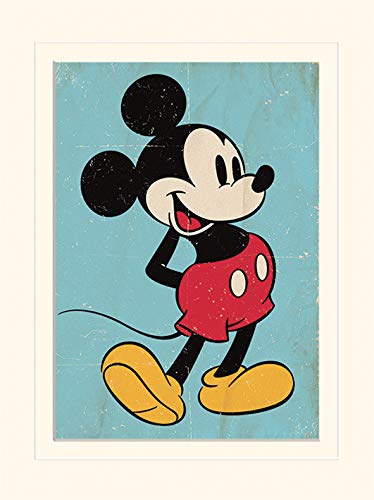 Disney Mickey Mouse 'Retro' montiert Drucken,30 x 40 cm - Maison & Cuisine en promo à 13.28€