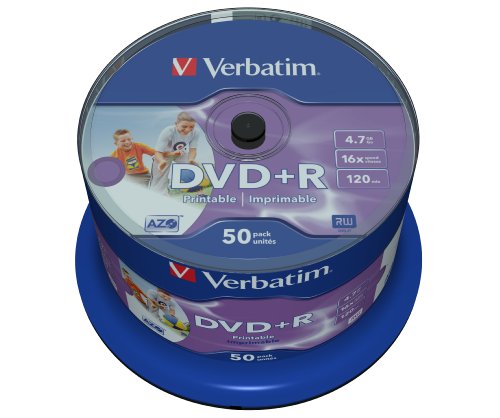 Verbatim (43512) : DVD+R 16x 50-pack : Printable Optical... - High-Tech & Électronique Amazon France à 19.39€