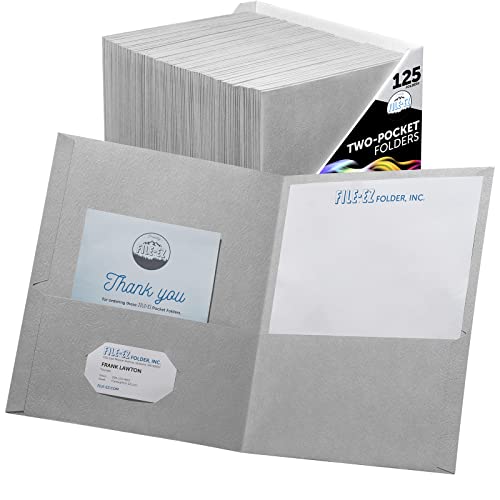 File-EZ Two-Pocket Folders, Gray, 125-Pack, Textured Paper... - Amazon Royaume-Uni à 42.12€