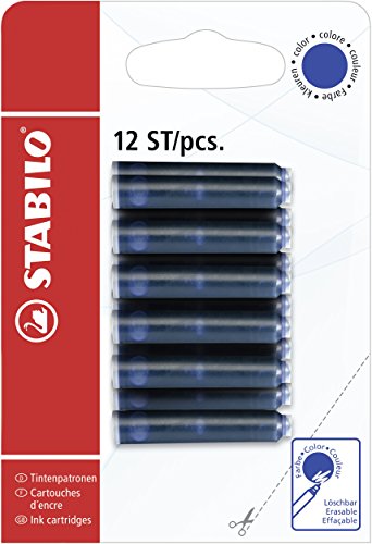 Cartuchos de tinta azul STABILO - Blíster con 12 unidades - Auto & Moto Amazon Espagne à 4.28€