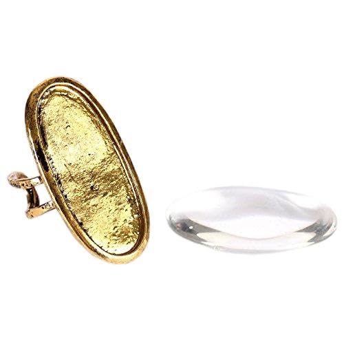 Supporto anello color oro antico con cabochon, ovale, 16 x... - Loisirs Créatifs Amazon Italie à 1.78€