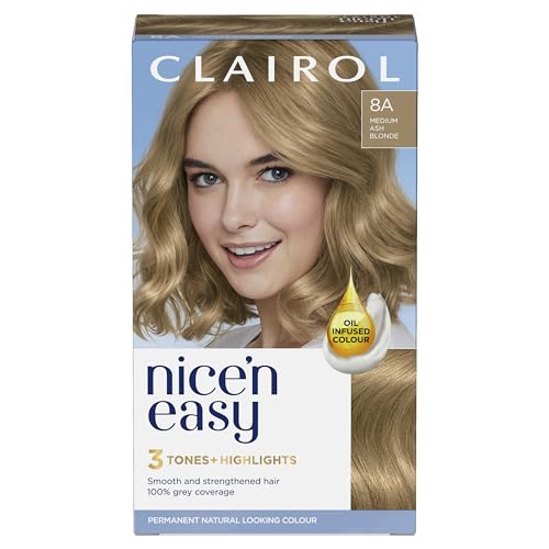 Clairol Nice'n Easy Crème Permanent Hair Dye, 8A Medium Ash... - Beauté & Parfums en promo à 3.20€