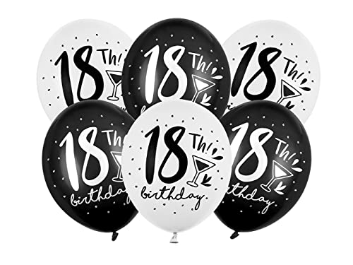 6 Ballons blancs et noirs 18th Birthday 30 cm - Sports & Fitness Amazon France à 2.49€