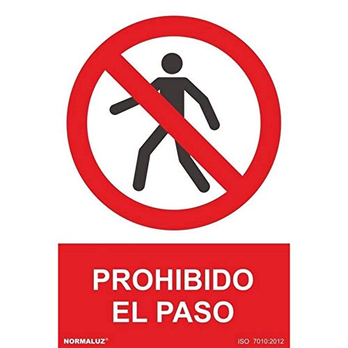 Señal que indica Prohibido El Paso (texto y pictograma)... - Fournitures Bureau en promo à 2.87€