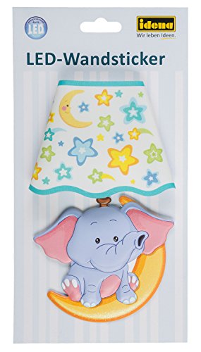 Idena-Elephant,Stars Adhesivo de pared LED, lámpara de... - Bon plan à 2.99€