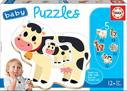 Educa - Puzzle di animali della fattoria per bambini. Set... - Jouets & Jeux en promo à 9.99€