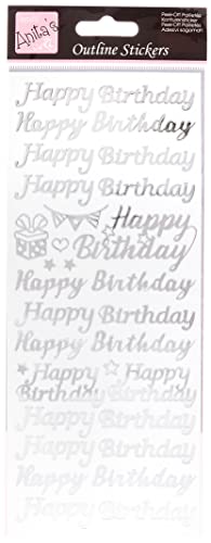 Anitas Outline Stickers, Happy Birthday, Silver on White... - Jouets & Jeux Amazon Royaume-Uni à 1.55€