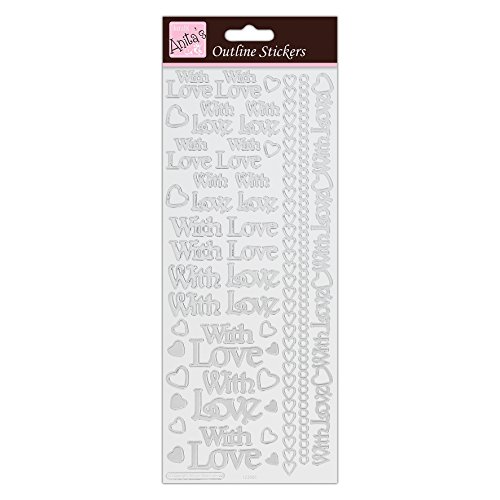 Anitas Outline Stickers, With Love, Silver on White, For... - Jouets & Jeux en promo à 1.50€