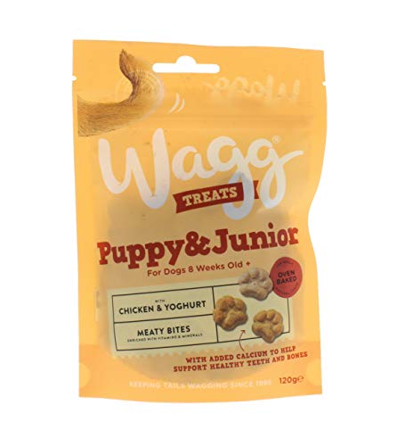 Wagg Puppy and Junior Treats with Chicken and Yoghurt, 120 g - Animalerie Amazon Royaume-Uni à 1.29€