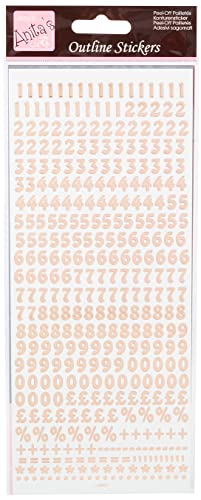 Anitas Outline Stickers, Small Numbers, Rose Gold on White... - Jouets & Jeux en promo à 1.50€
