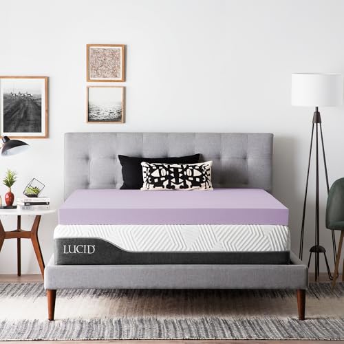 Lucid 4 inch Lavender Infused Memory Foam Mattress Topper... - Maison & Cuisine Amazon France à 110.03€