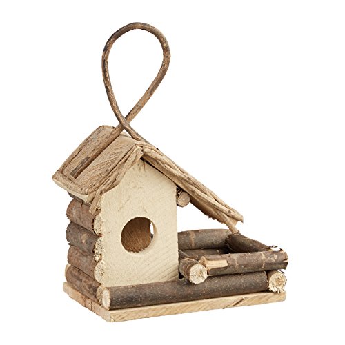 Relaxdays Hanging Bird House, Classic Wooden Birdhouse... - Bon plan à 18.93€